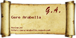 Gere Arabella névjegykártya